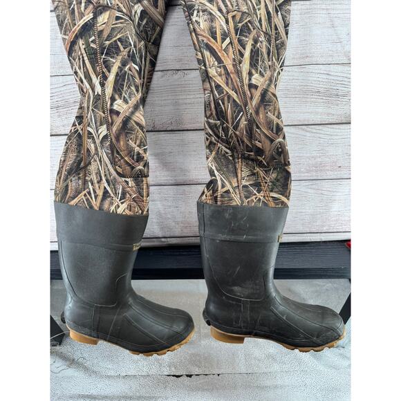 Cabela's Neoprene Boot-Foot Chest Waders Mens 10R Mossy Oak Blades Camouflage - Picture 6 of 12